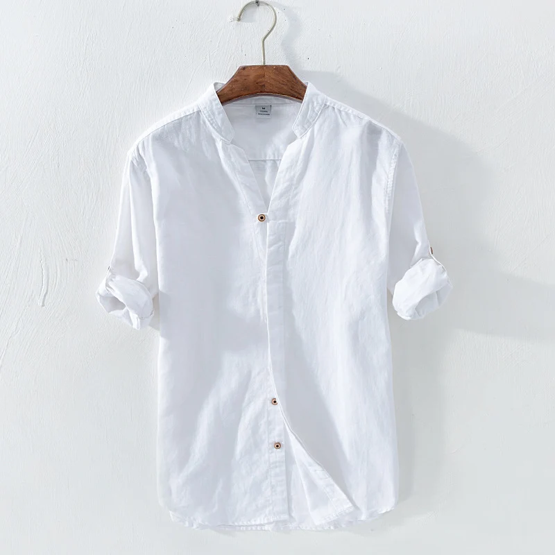 Camicia Coreana in Lino - Old Money® - Image 3