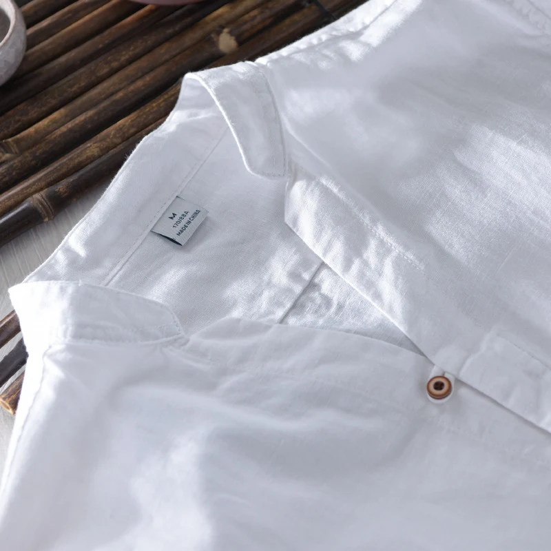 Camicia Coreana in Lino - Old Money® - Image 4