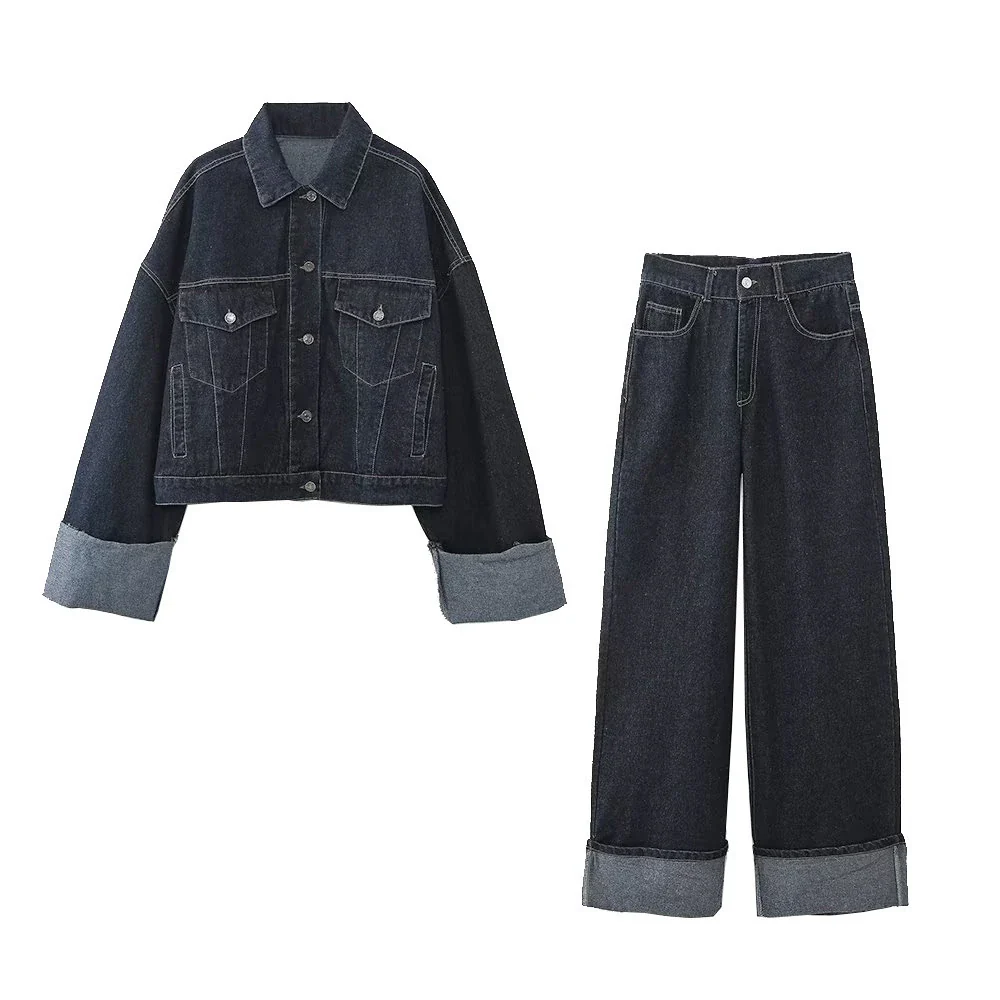 Completo Denim Donna Nero