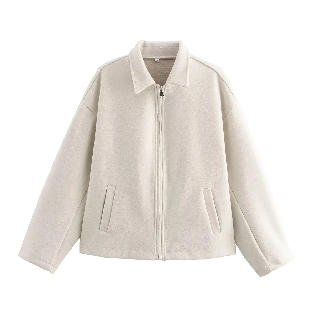 Giacca Effetto Lana Donna con Zip - Image 6