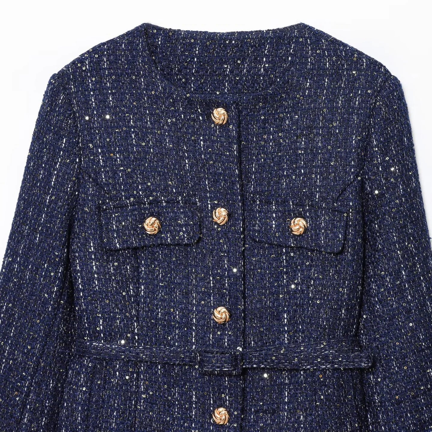 Giacca in Tweed Blu Navy Donna - Image 3