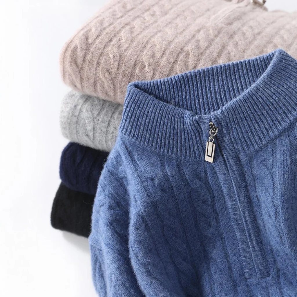 Maglione in Lana Merino Zip - Old Money® - Image 6