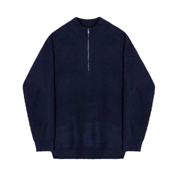 Maglione con Mezza Zip a Collo Alto - Image 6